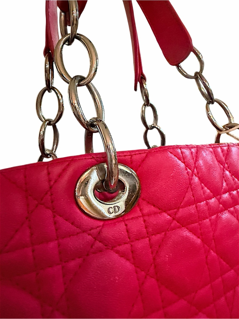 Dior Pink Quilted Shoulder Bag with light pink Side Panels silver hardware - Picture 4 of 12
